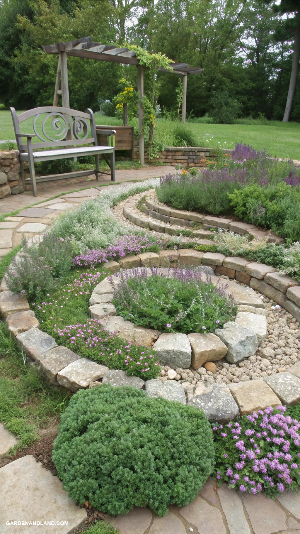 creeping thyme ground cover Thyme in a herb spiral garden