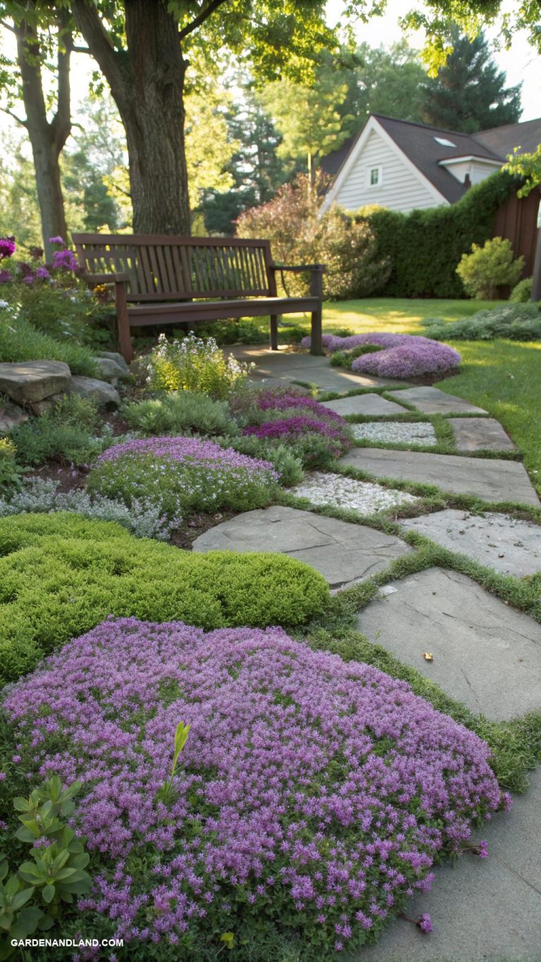 creeping thyme ground cover Use thyme for low maintenance ground cover