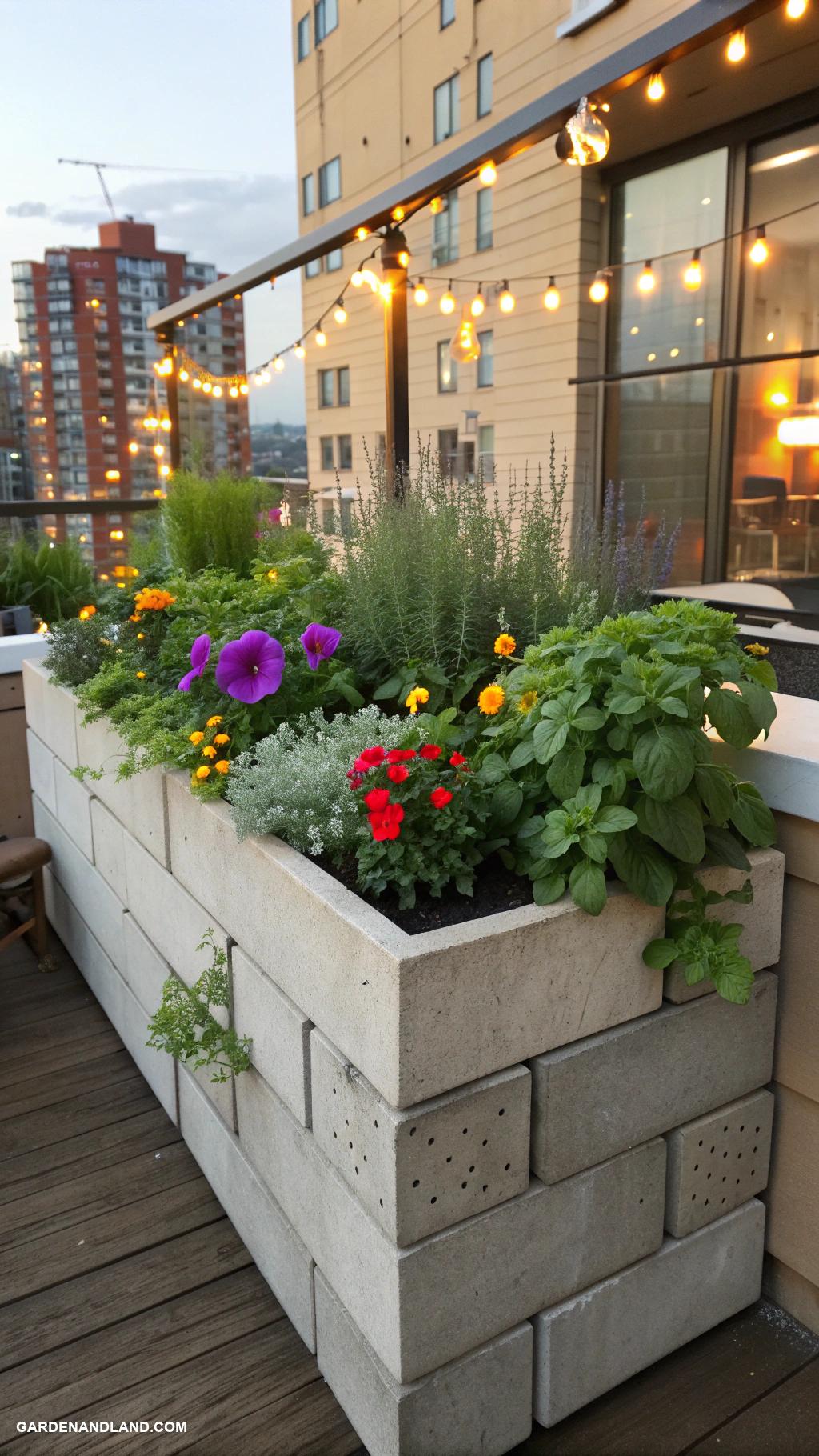 diy planter boxes Concrete blocks for urban style planters