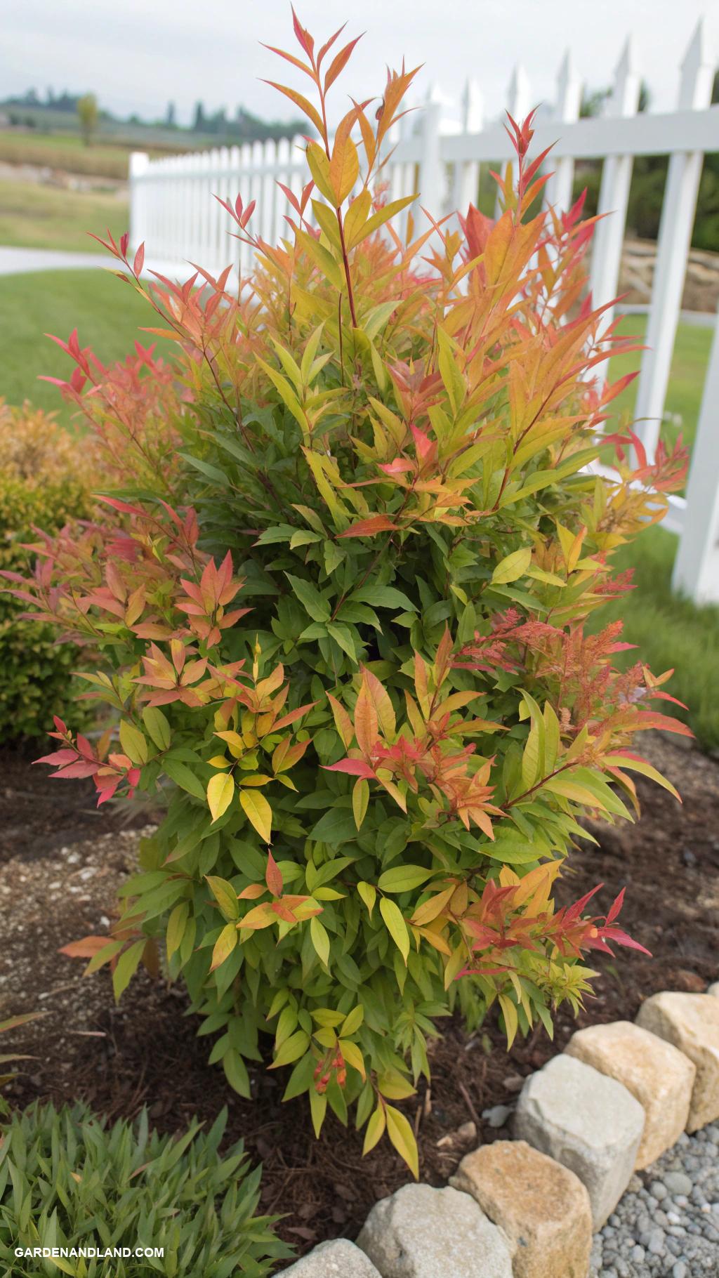fast growing privacy shrubs Nandina for colorful low maintenance screens