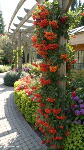 fast growing privacy shrubs Pyracantha for thorny bird attracting barriers