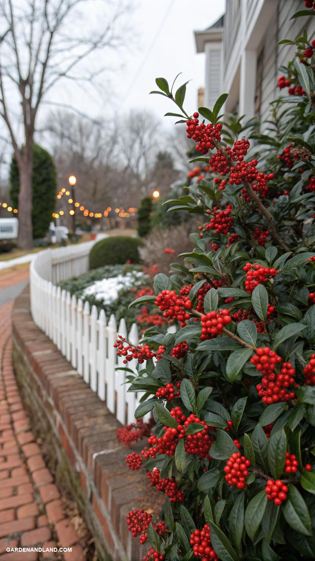 front yard hedges Colorful winterberry bushes for seasonal interest