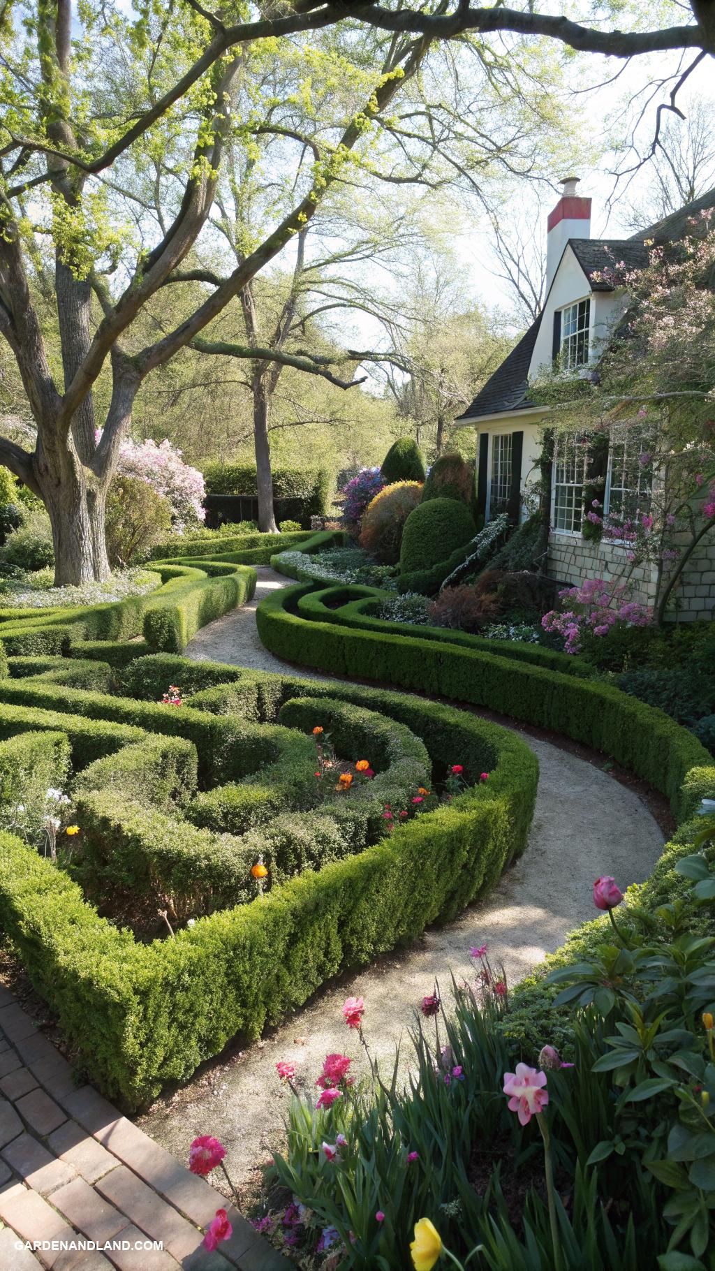 front yard hedges Hedge maze for playful garden exploration