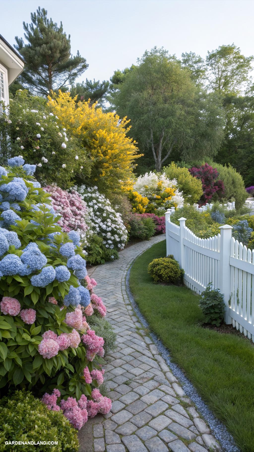 front yard hedges Mixed shrubs for a lush layered look