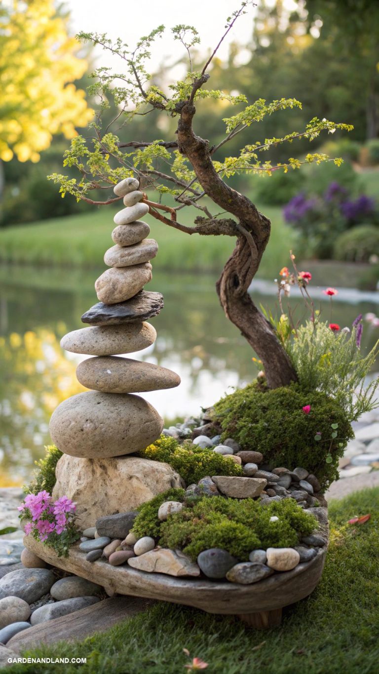rock sculptures garden stone art Abstract pebble art designs