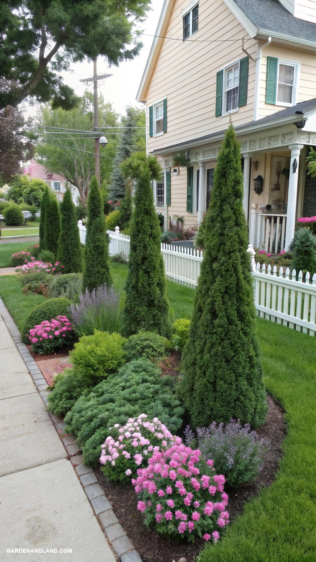 small shrubs in front of house Dwarf conifers for year round greenery