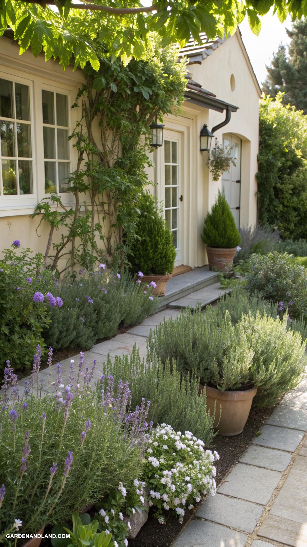 small shrubs in front of house Fragrant herbs for aromatic front garden