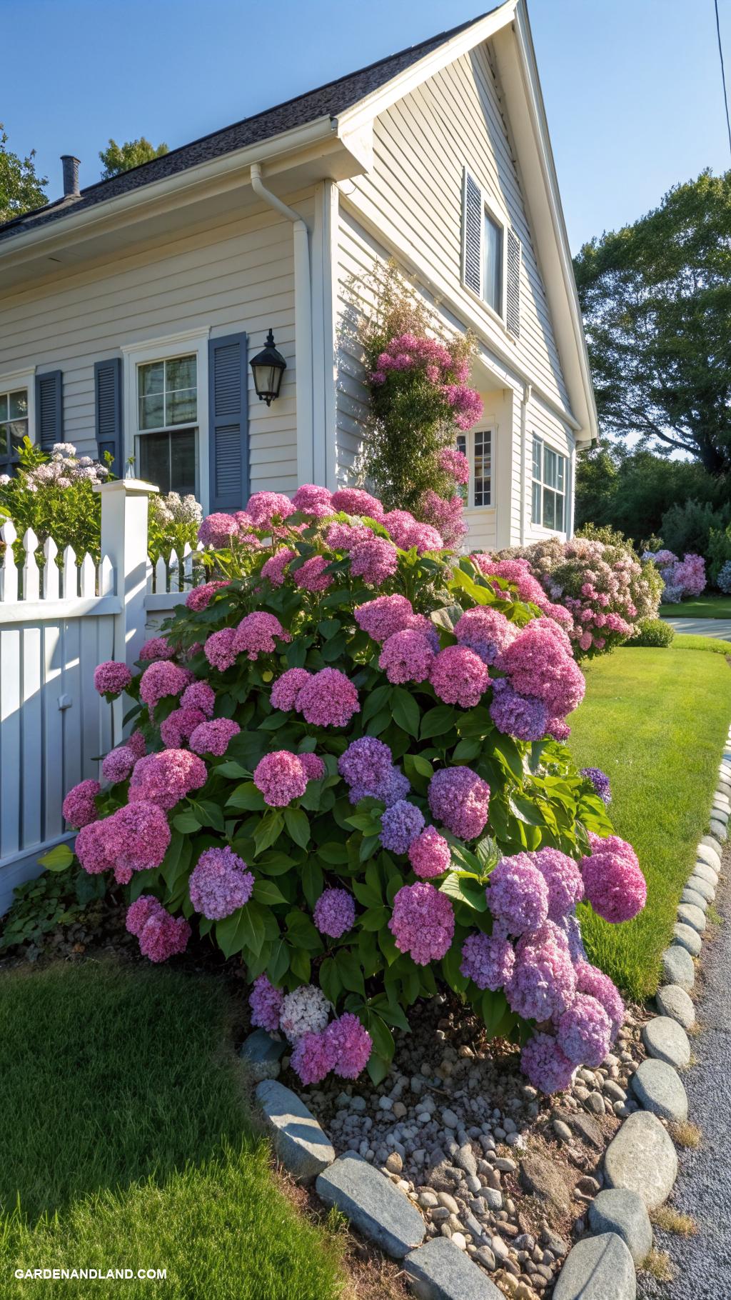 small shrubs in front of house Hydrangea varieties for vibrant color splashes