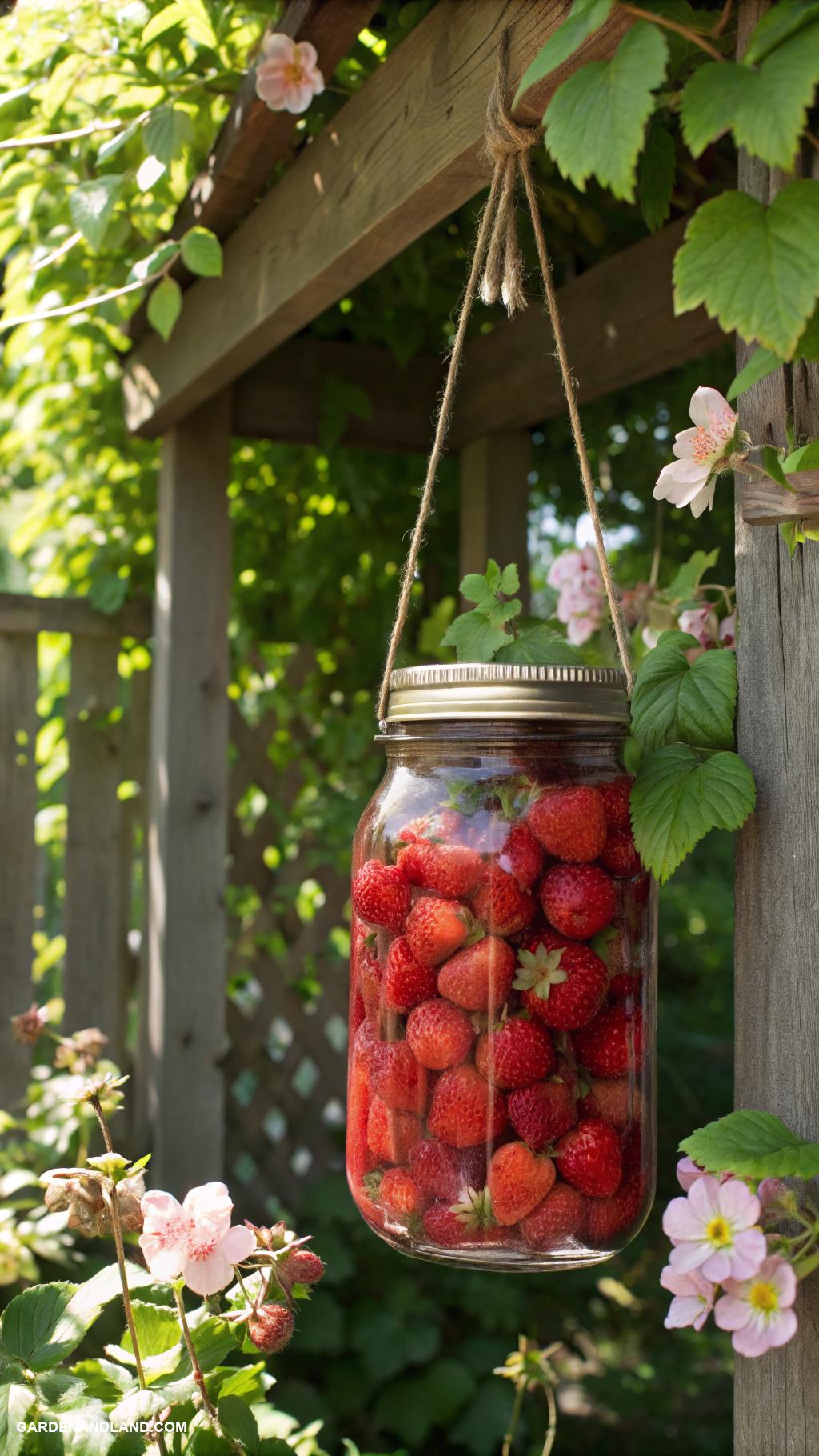 strawberry planter ideas Hanging strawberry jars for vertical gardening