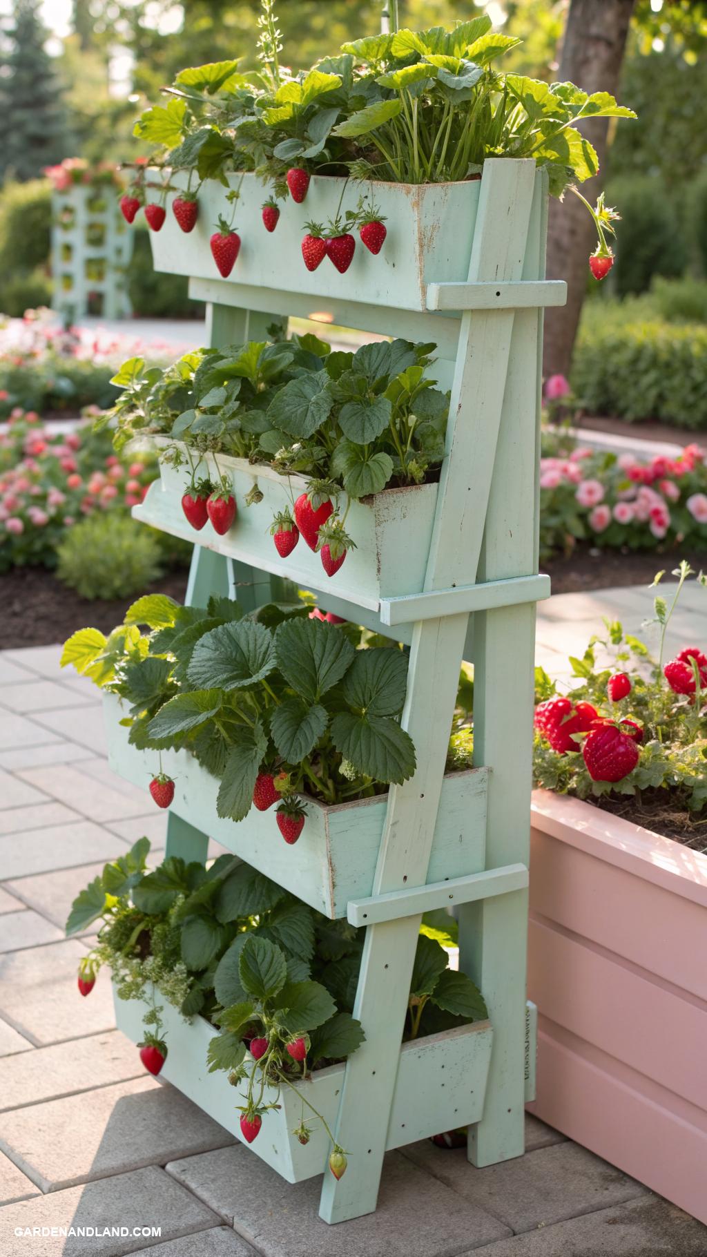 strawberry planter ideas Vertical pallet planter for space saving strawberries