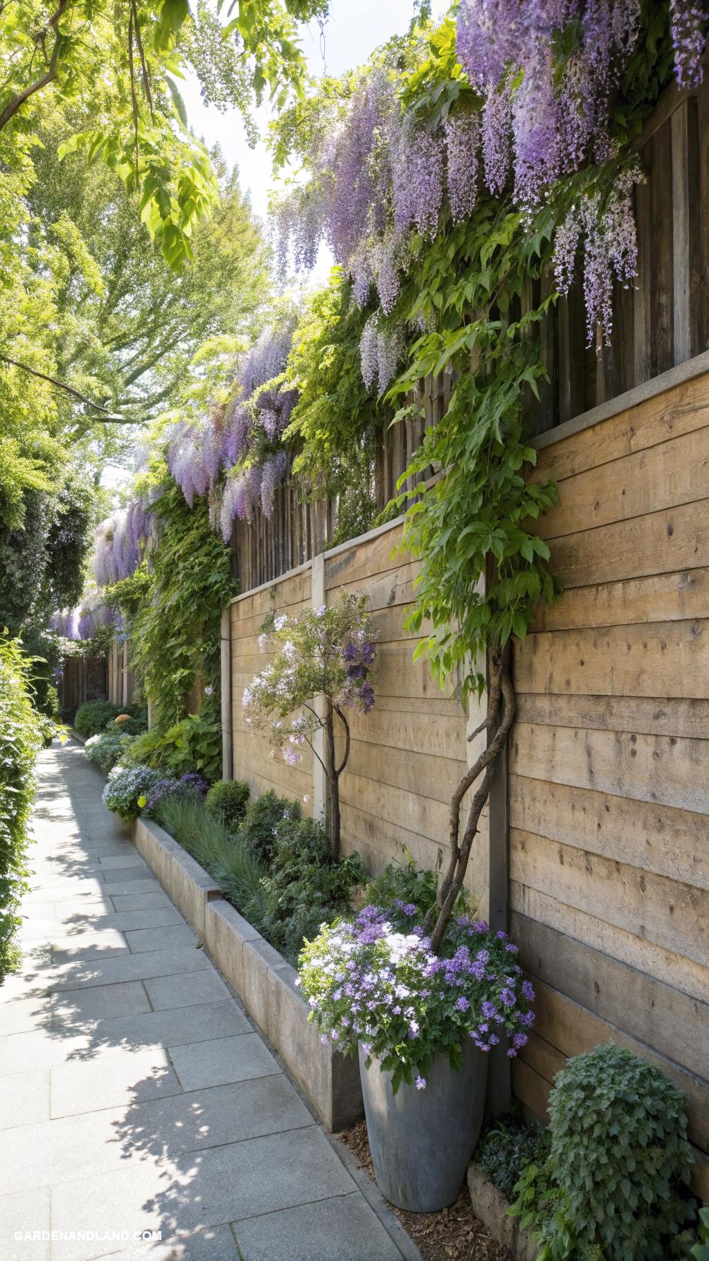 around the tree landscaping Vertical garden wall with climbing trees