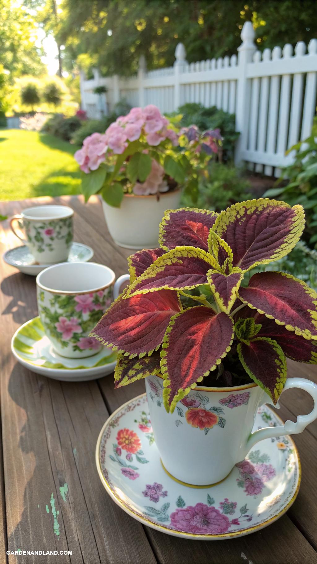 coleus planter ideas Coleus in decorative teacups