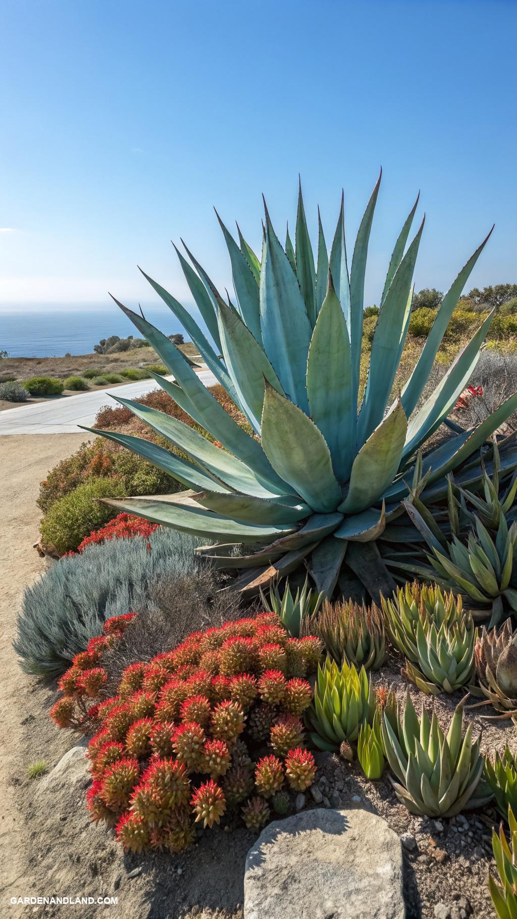 drought tolerant shrubs for full sun Agave for striking sculptural shapes