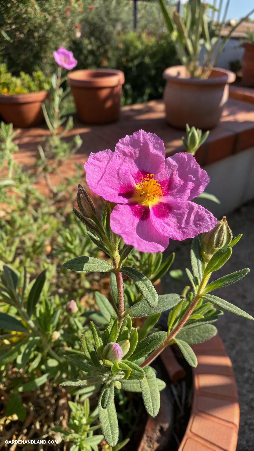 drought tolerant shrubs for full sun Rockrose blooms in vibrant summer colors