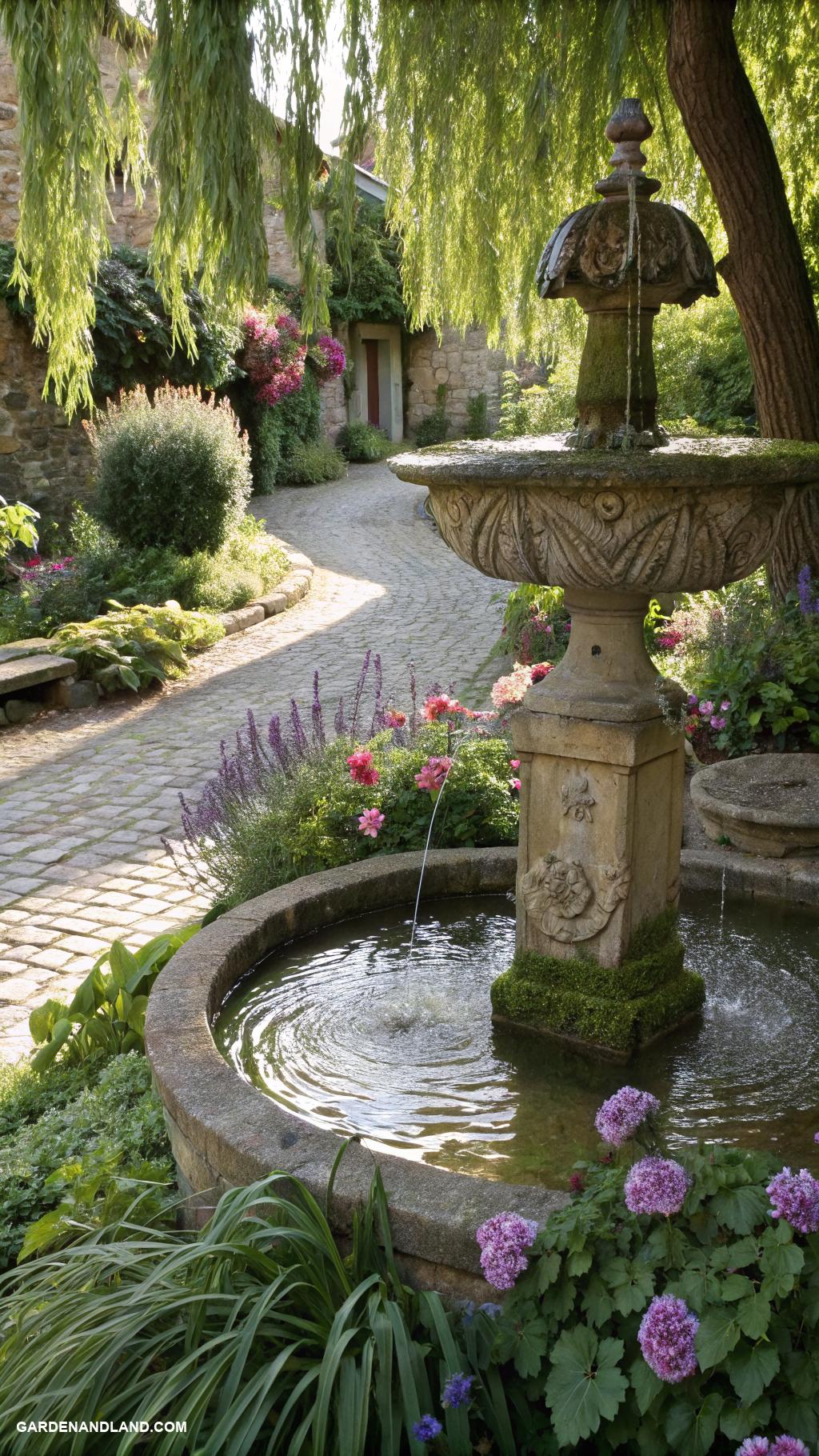 english garden ideas Water features for soothing garden ambiance