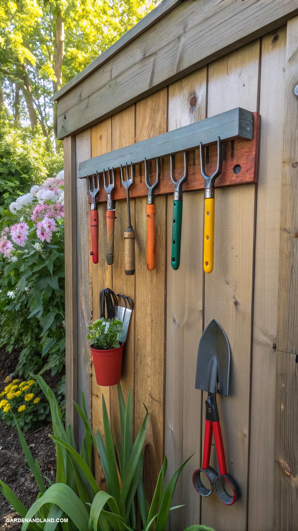garden tools storage ideas Magnetic strip for metal tools