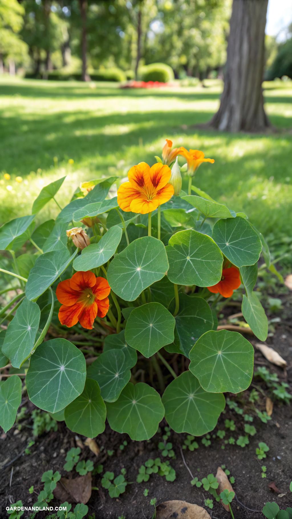 ground cover that chokes out weeds Nasturtium adds beauty and edible leaves