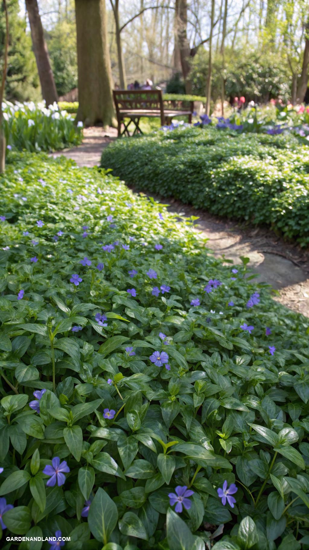 ground cover that chokes out weeds Vinca minor spreads dense evergreen foliage