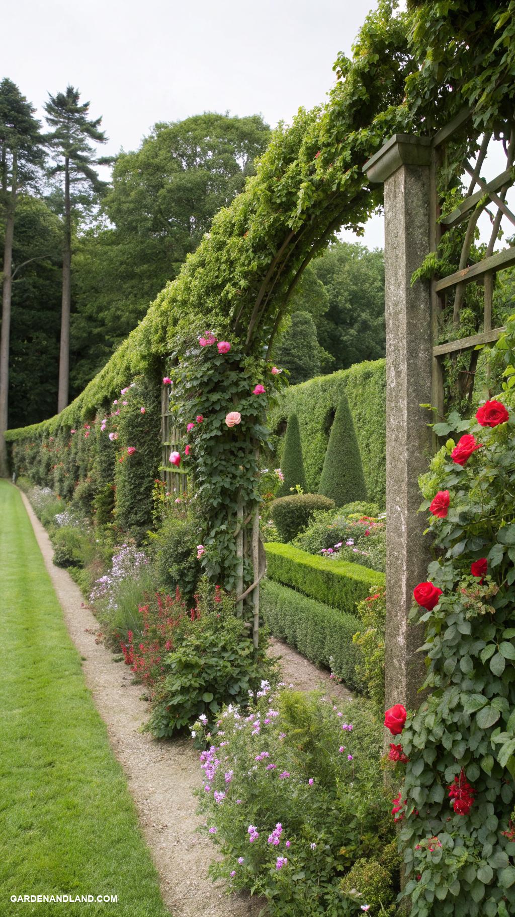 hedge trees Living fence with climbing plants