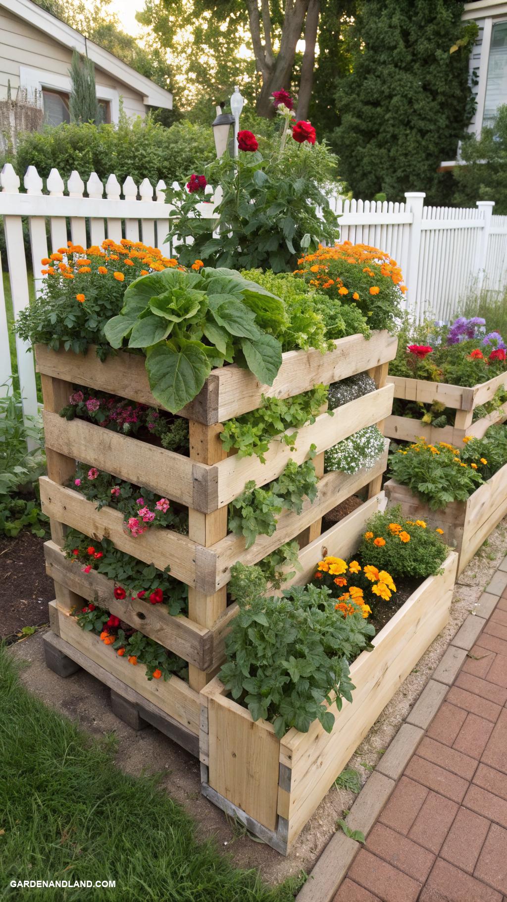pallet planter Pallet raised beds for easier planting