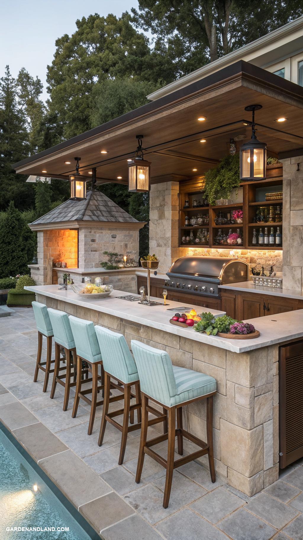 pool house ideas Luxury bar and BBQ area by the pool