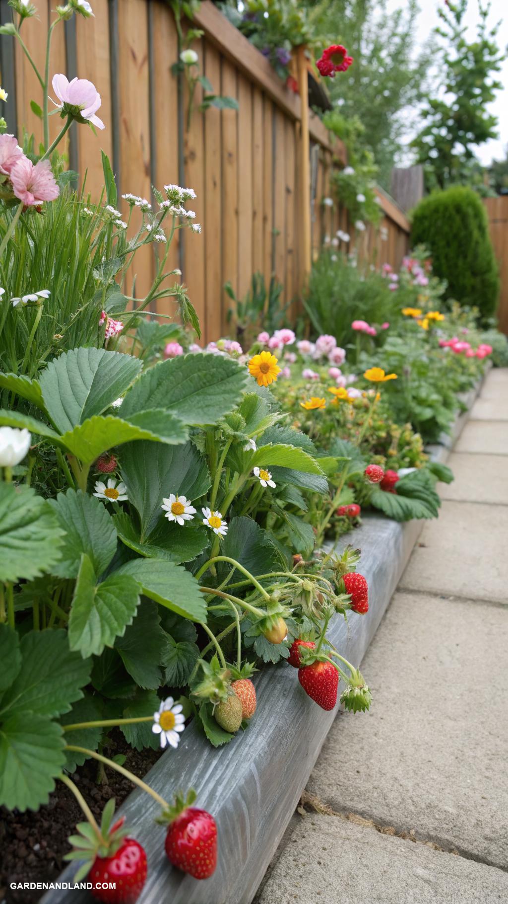 strawberry patch ideas Edible borders with strawberries and flowers