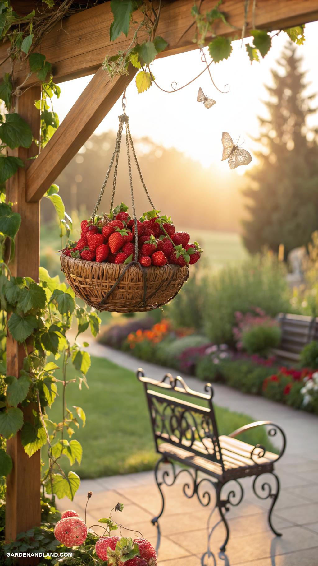 strawberry patch ideas Hanging strawberry baskets for decorative charm