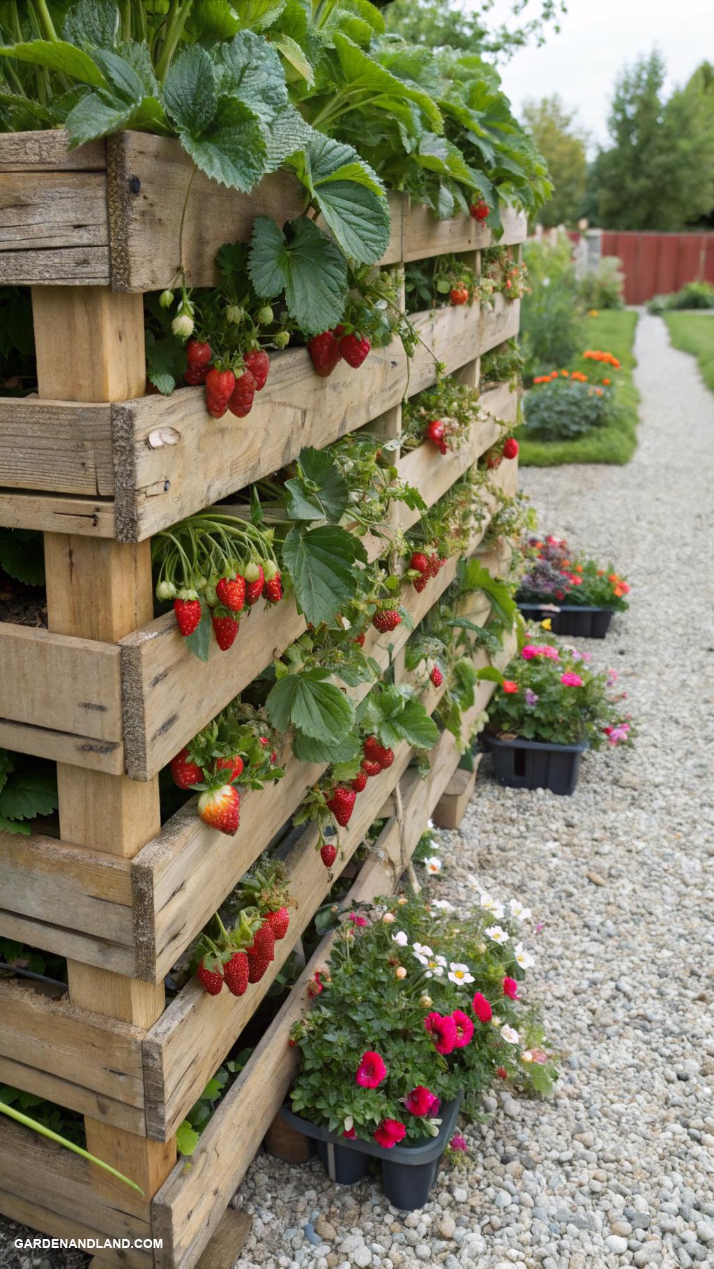 strawberry patch ideas Pallet garden for easy strawberry access