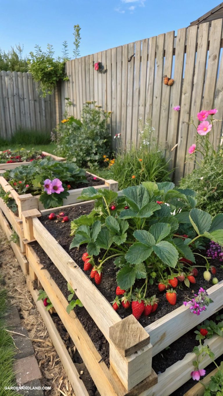strawberry patch ideas Strawberry patch in recycled wooden pallets