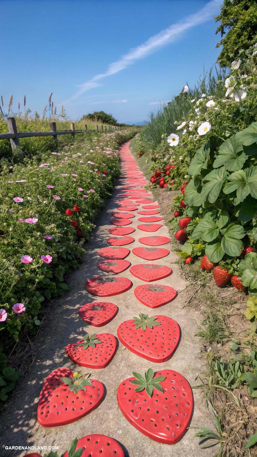 strawberry patch ideas Strawberry stepping stones path