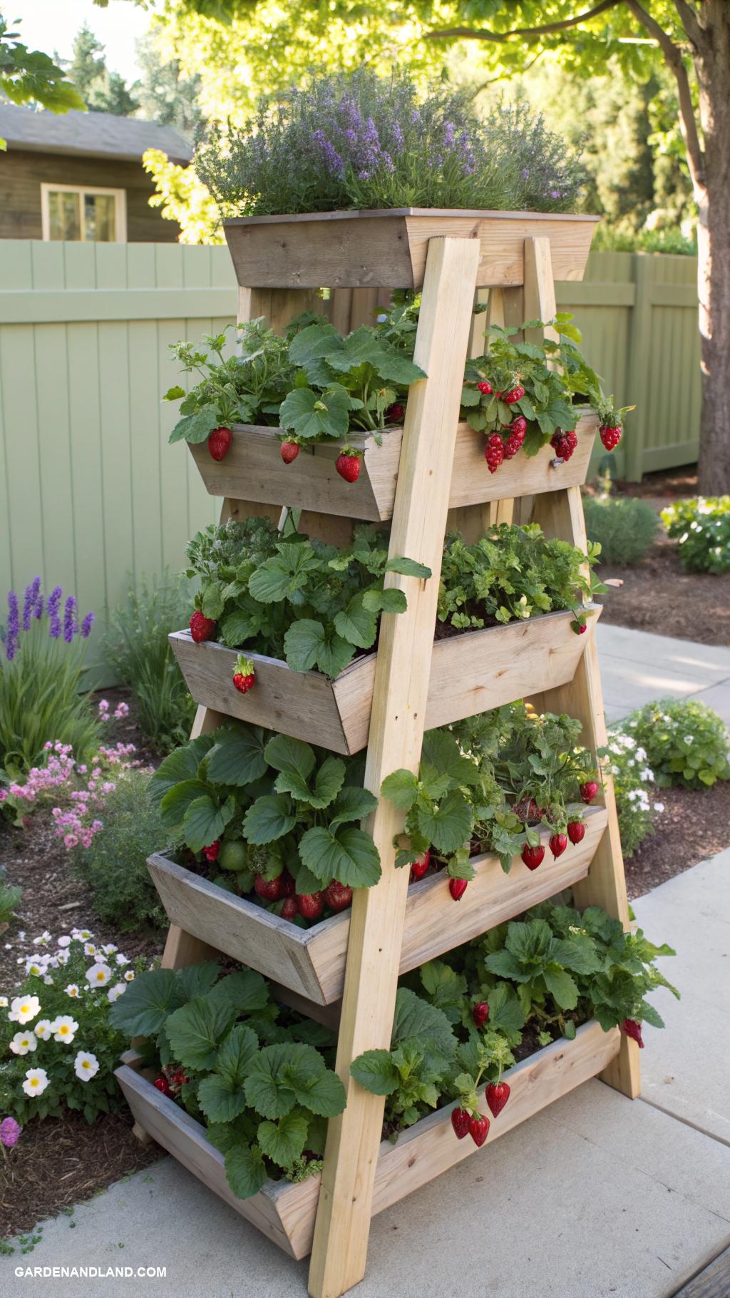 strawberry patch ideas Vertical strawberry tower for small spaces