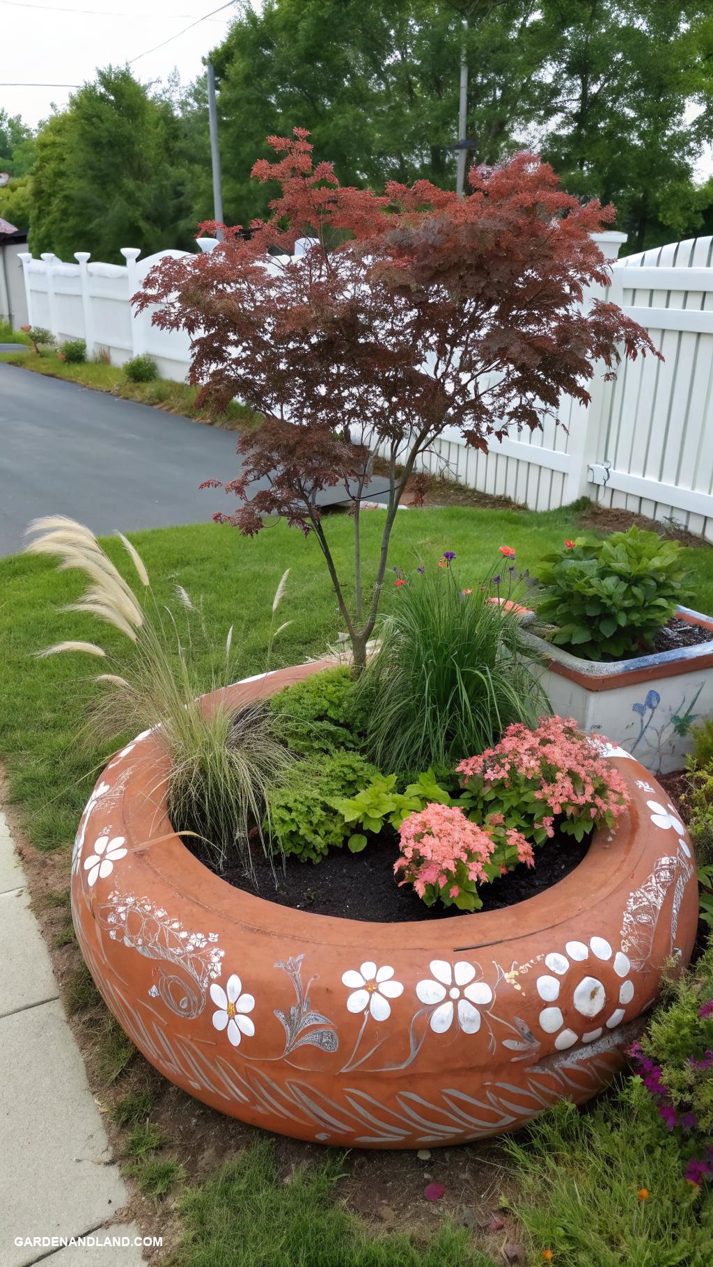 tire planters Giant tire planter for small trees