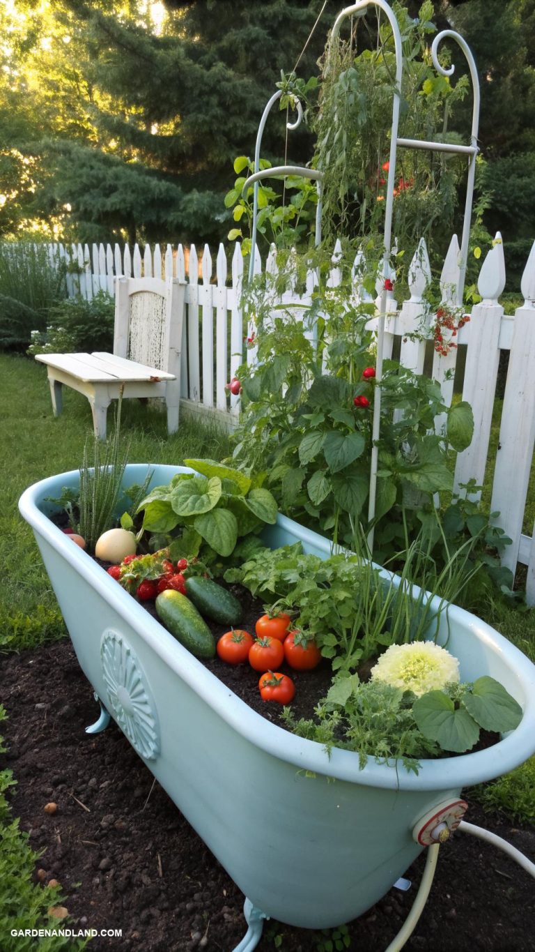 wash tub planter ideas Repurposed wash tub vegetable garden