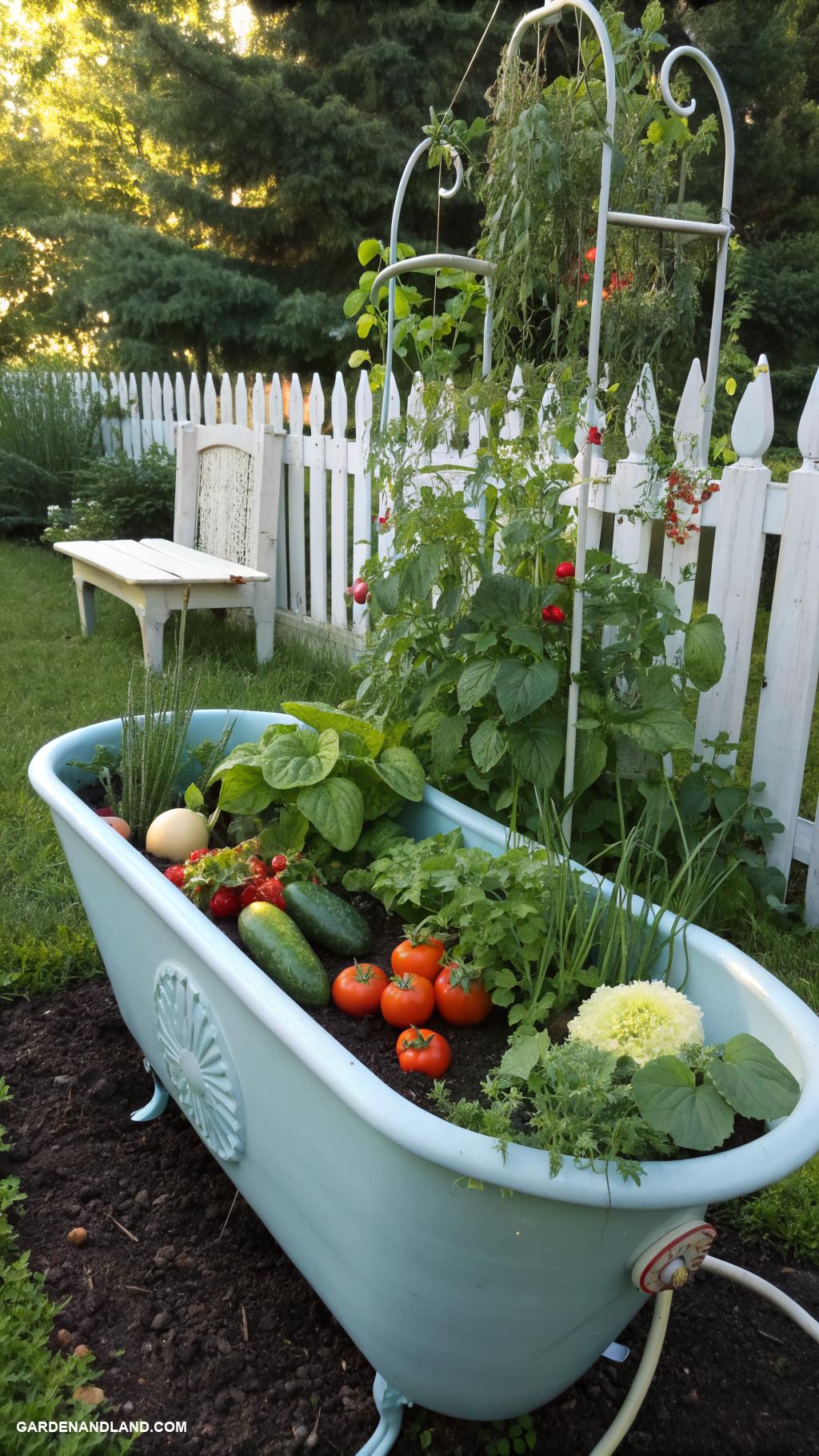 wash tub planter ideas Repurposed wash tub vegetable garden