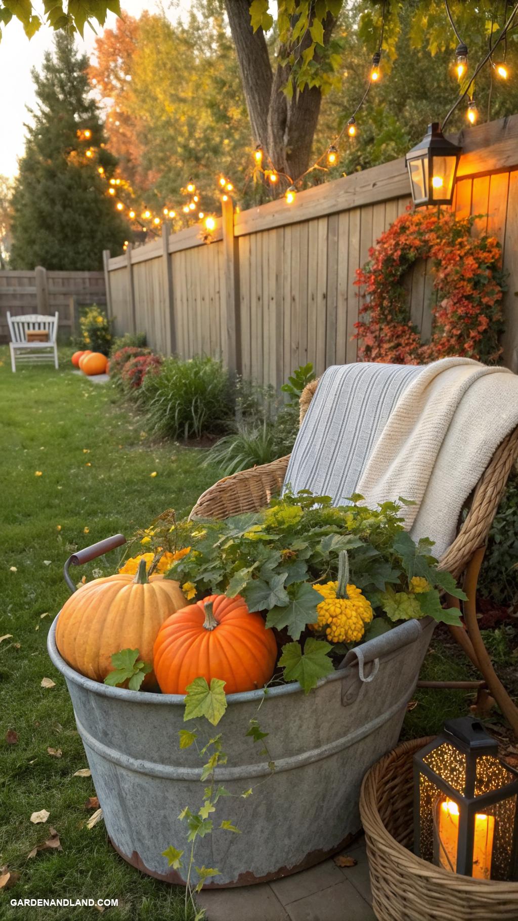 wash tub planter ideas Seasonal wash tub pumpkin patch decoration